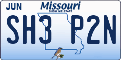 MO license plate SH3P2N