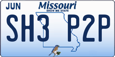 MO license plate SH3P2P