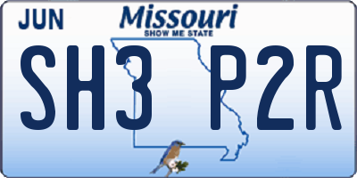 MO license plate SH3P2R