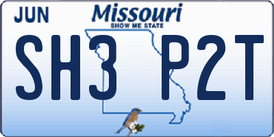 MO license plate SH3P2T