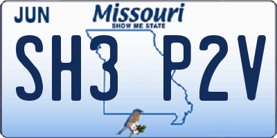 MO license plate SH3P2V