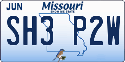 MO license plate SH3P2W