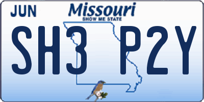 MO license plate SH3P2Y
