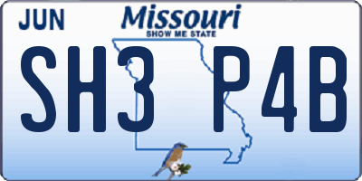 MO license plate SH3P4B