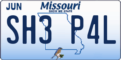 MO license plate SH3P4L