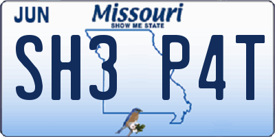 MO license plate SH3P4T