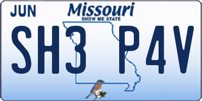 MO license plate SH3P4V
