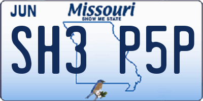 MO license plate SH3P5P