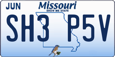 MO license plate SH3P5V