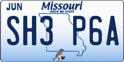 MO license plate SH3P6A