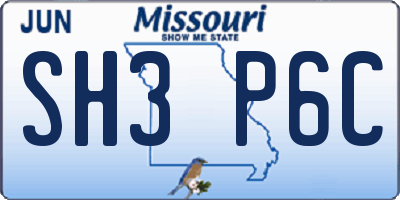 MO license plate SH3P6C