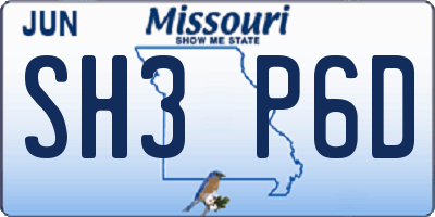MO license plate SH3P6D