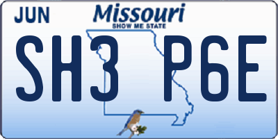 MO license plate SH3P6E
