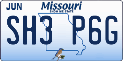 MO license plate SH3P6G