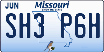 MO license plate SH3P6H