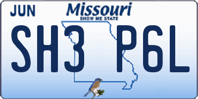 MO license plate SH3P6L