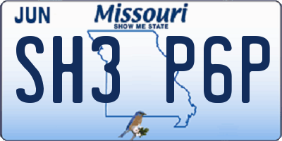MO license plate SH3P6P