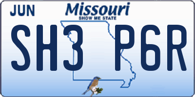 MO license plate SH3P6R
