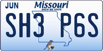 MO license plate SH3P6S