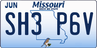 MO license plate SH3P6V