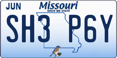 MO license plate SH3P6Y