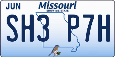 MO license plate SH3P7H