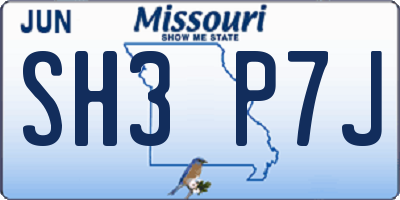 MO license plate SH3P7J