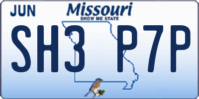 MO license plate SH3P7P