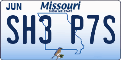 MO license plate SH3P7S