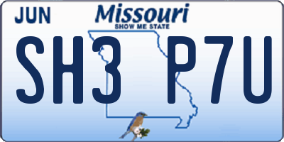MO license plate SH3P7U