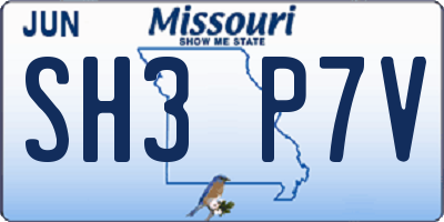 MO license plate SH3P7V