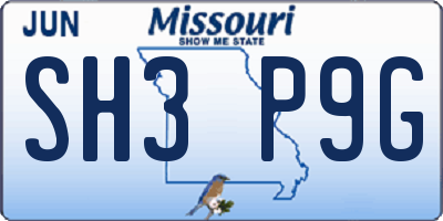 MO license plate SH3P9G