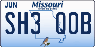 MO license plate SH3Q0B