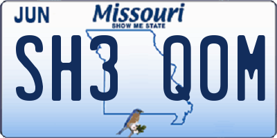 MO license plate SH3Q0M