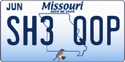 MO license plate SH3Q0P