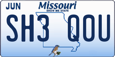 MO license plate SH3Q0U