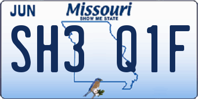MO license plate SH3Q1F