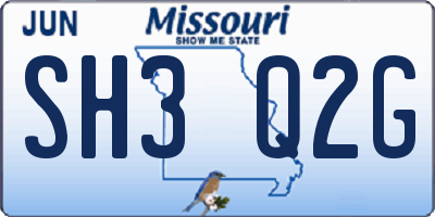 MO license plate SH3Q2G