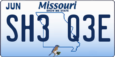 MO license plate SH3Q3E