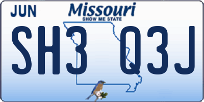 MO license plate SH3Q3J