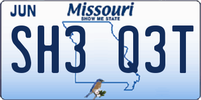 MO license plate SH3Q3T