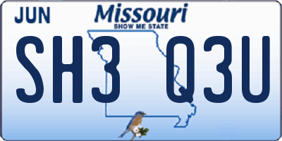 MO license plate SH3Q3U