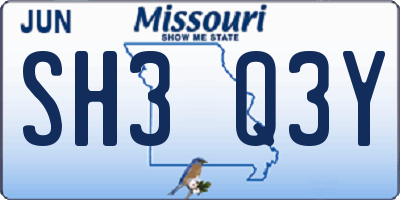 MO license plate SH3Q3Y