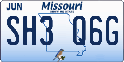 MO license plate SH3Q6G