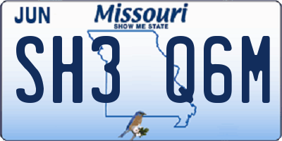 MO license plate SH3Q6M