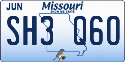 MO license plate SH3Q6O