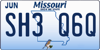 MO license plate SH3Q6Q