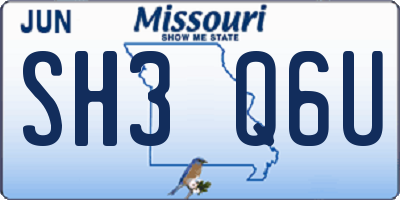 MO license plate SH3Q6U