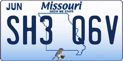 MO license plate SH3Q6V