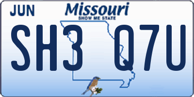 MO license plate SH3Q7U
